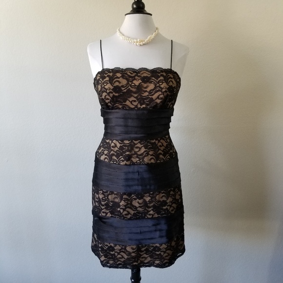 S.L. Fashions Dresses & Skirts - SOLD 💫S.L. Fashions Black Lace & Nude Dress 12